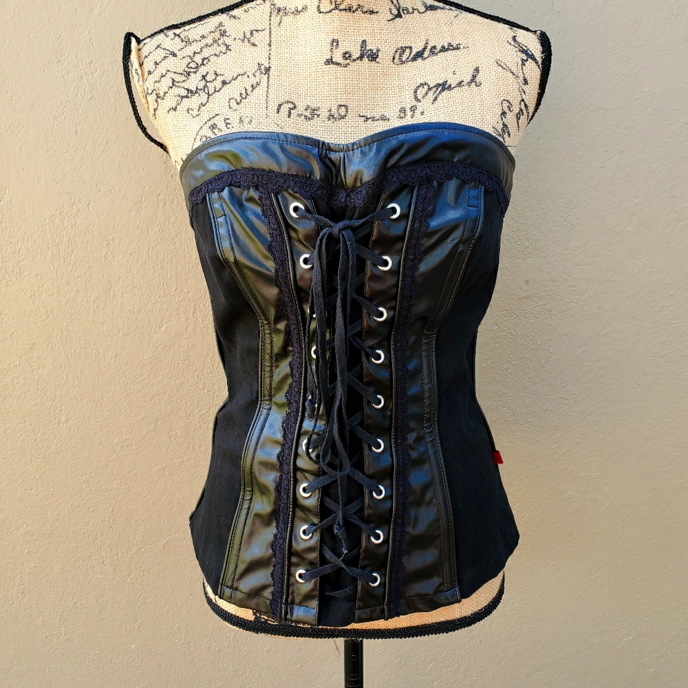 TRIPP NYC pleather corset top